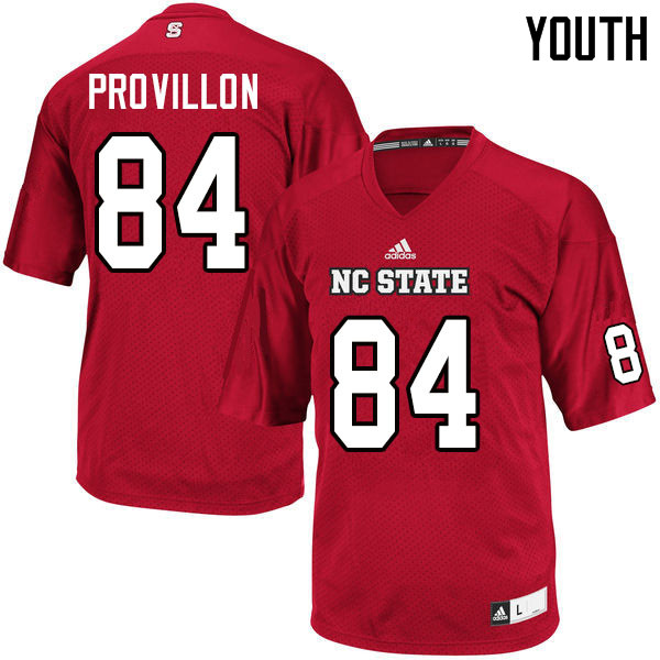 Youth #84 Jasiah Provillon NC State Wolfpack College Football Jerseys Sale-Red - Click Image to Close